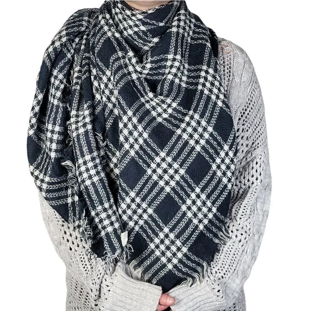 Plaid Long Shawl Wraps Large Scarves